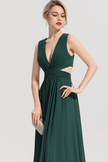 Robe Chic Longue Verte Fluide - gallery 1