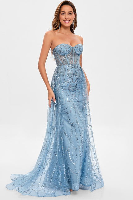 Robe Chic Éclatante Céleste - gallery 1