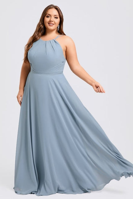 Robe Chic Bleu Drapé - gallery 6