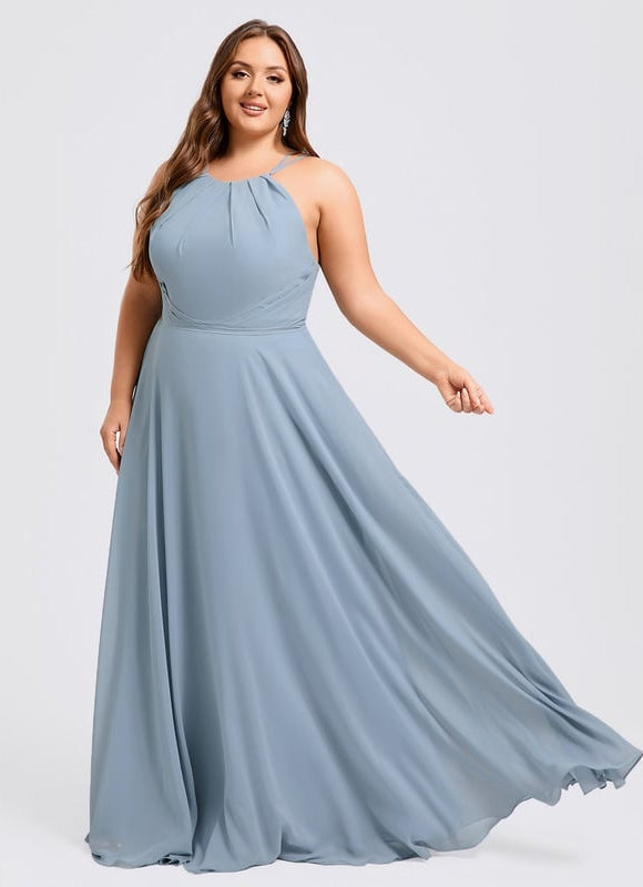 Robe Chic Bleu Drapé - gallery 6