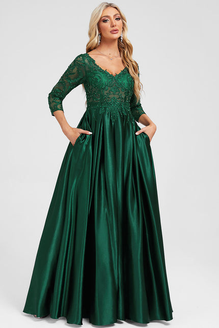 Robe Chic Éclat Soyeux Émeraude - gallery 3