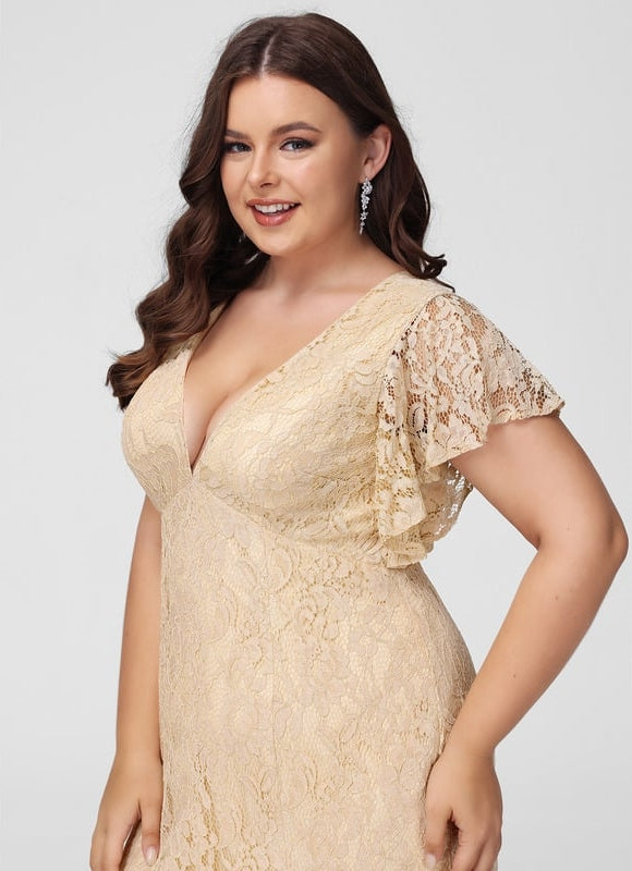Robe Chic Longue Dentelle Lavande - gallery 7
