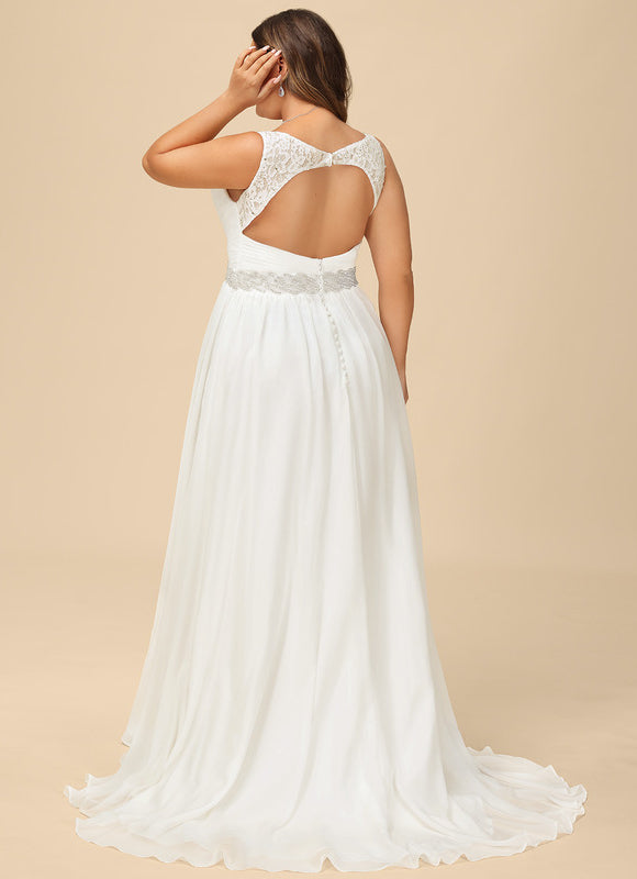 Robe Chic Chiffon Traîne - gallery 7