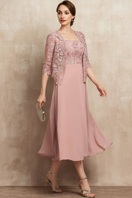 Robe Chic Élégance Rosée Tissée - gallery 4