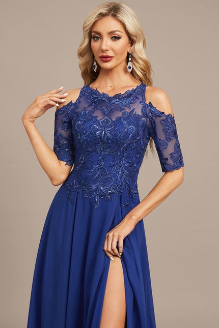 Robe Chic Bleue Éblouissante - gallery 7