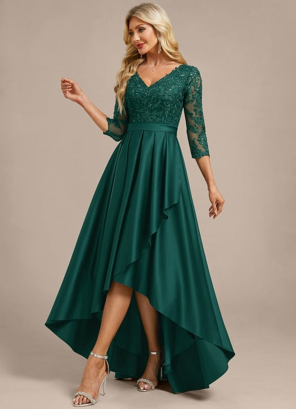 Robe Chic Satinée Asymétrique - gallery 3