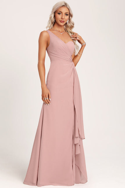 Robe Chic Asymétrique Beige - gallery 5