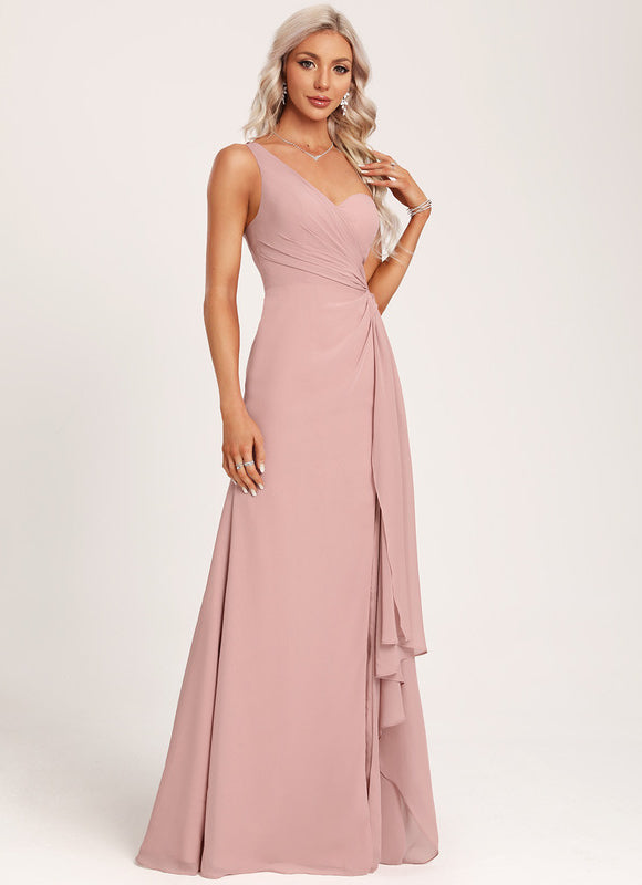 Robe Chic Asymétrique Beige - gallery 5