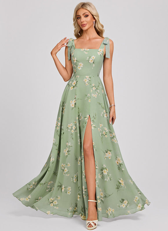Robe Chic Longue Verte Élégante