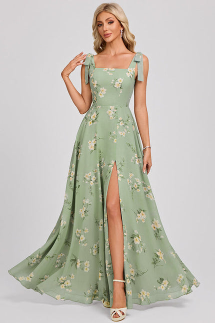 Robe Chic Longue Verte Élégante