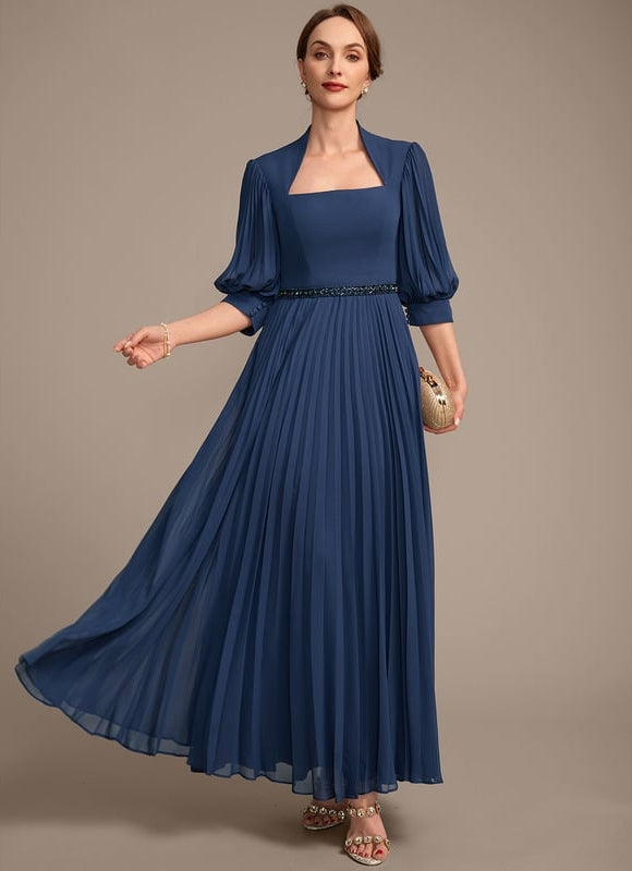 Robe Chic Plissée Marine