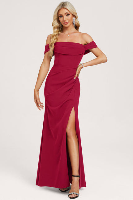 Robe Chic Crêpe Bordeaux Élégante