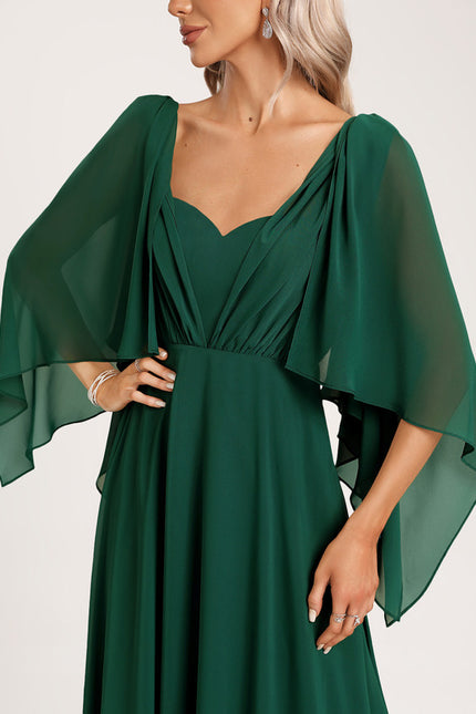 Robe Chic Chiffon Émeraude - gallery 6