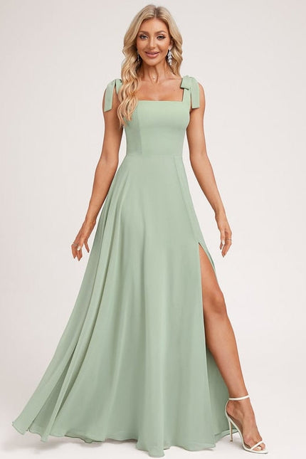 Robe Chic Longue Vert Pastel - gallery 6