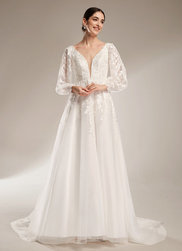 Robe Chic Blanche Satin Dentelle Élégante - gallery 1