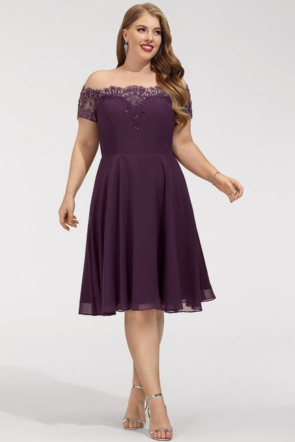 Robe Chic Violet Évasée - gallery 7