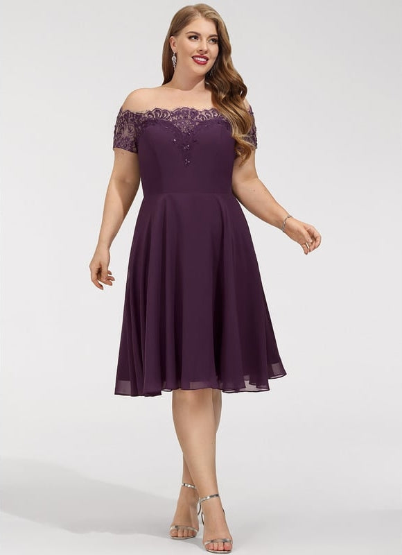 Robe Chic Violet Évasée - gallery 7