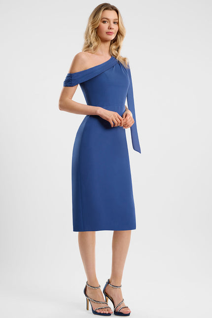 Robe Chic Asymétrique Bleu - gallery 2