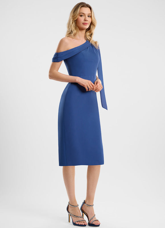 Robe Chic Asymétrique Bleu - gallery 2