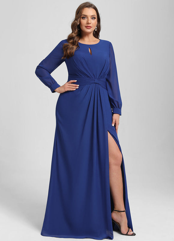 Robe Chic Longue Azur Drapée - gallery 7
