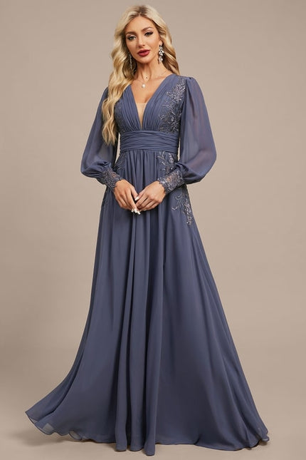 Robe Chic Bleu Nuit Élégante - gallery 3