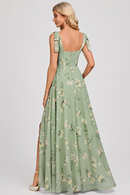Robe Chic Longue Verte Élégante - gallery 5