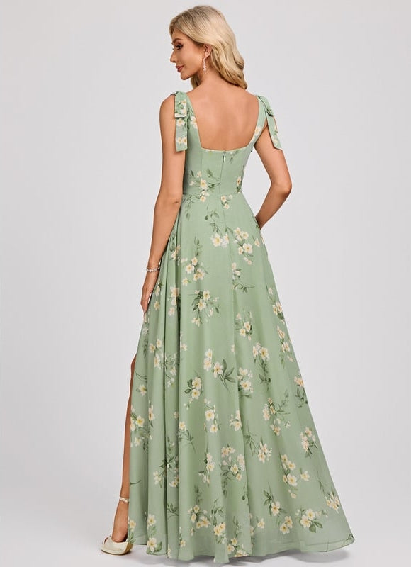 Robe Chic Longue Verte Élégante - gallery 5