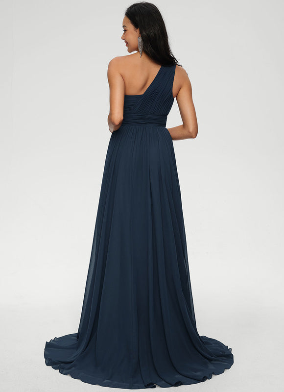 Robe Chic Satin Asymétrique - gallery 1