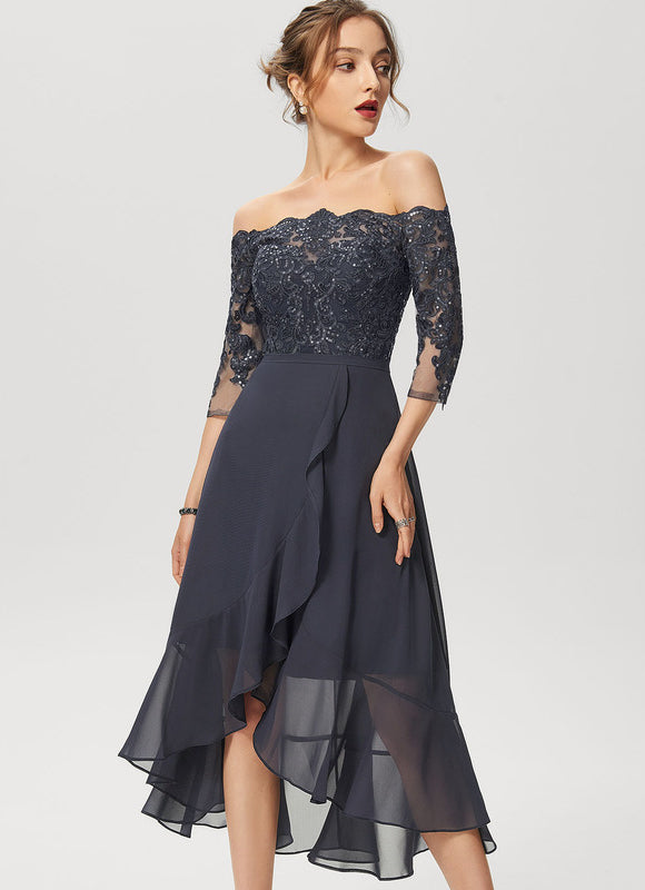 Robe Chic Asymétrique Éclatante - gallery 5