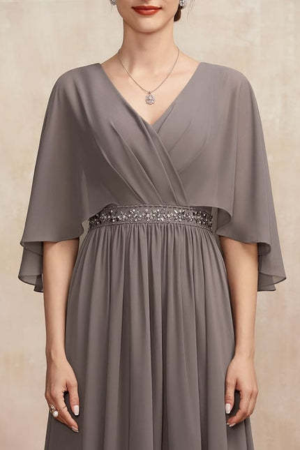 Robe Chic Longue Fluide Grise - gallery 7