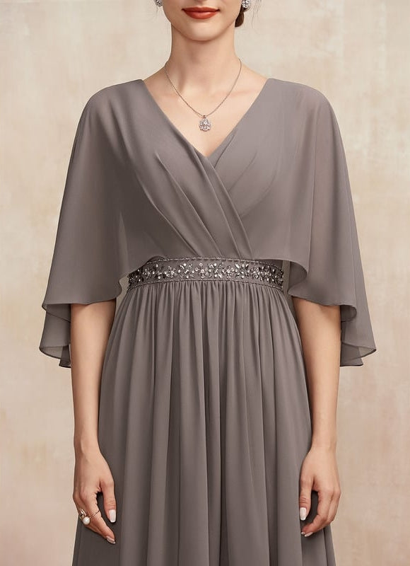 Robe Chic Longue Fluide Grise - gallery 7