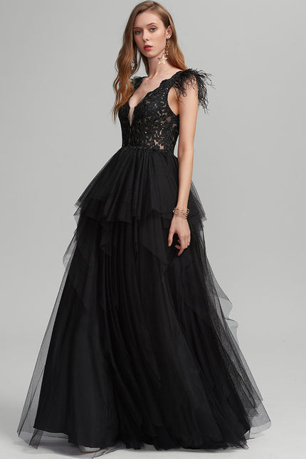 Robe De Soirée Longue Chic Noire - gallery 1
