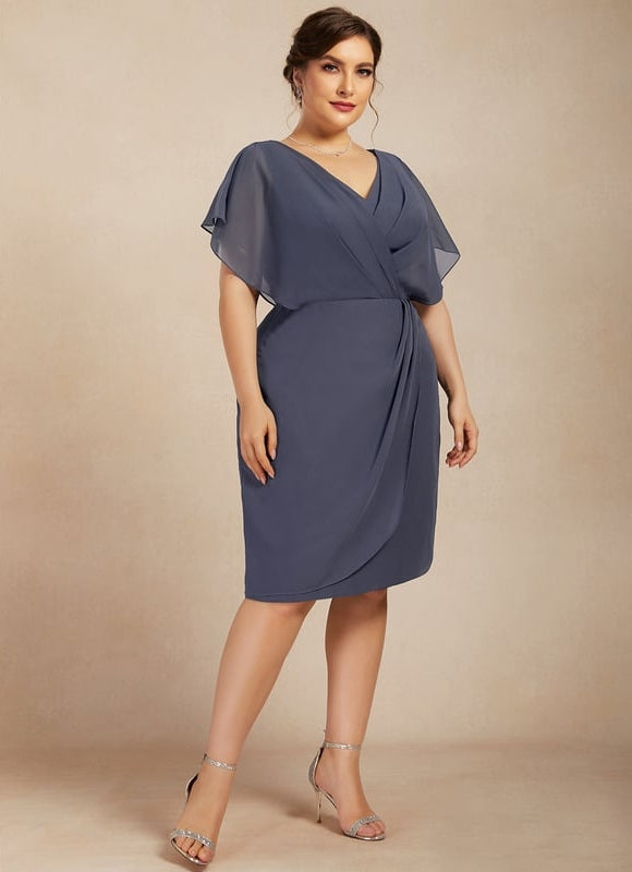 Robe Chic Bleu Nuit Courte Élégante - gallery 6