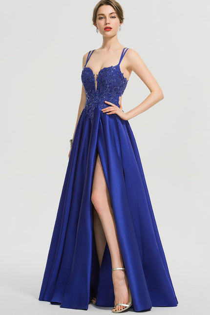 Robe Chic Bleu Satinée
