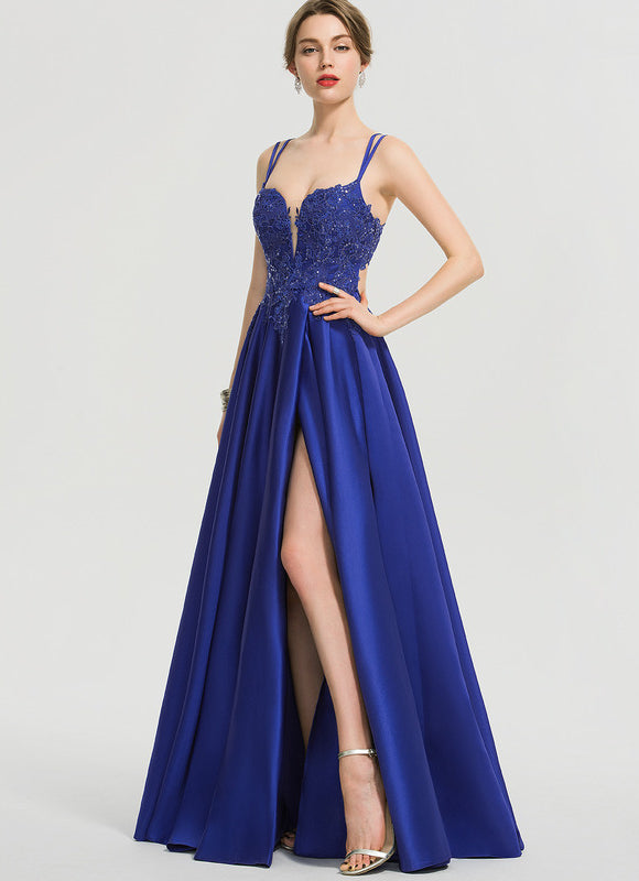 Robe Chic Bleu Satinée