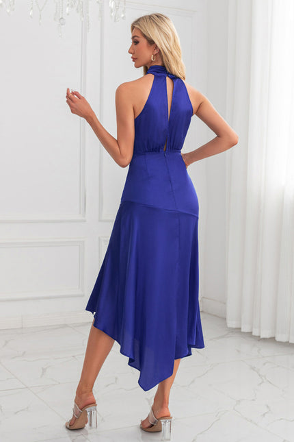 Robe Chic Satin Bleu Royal - gallery 4