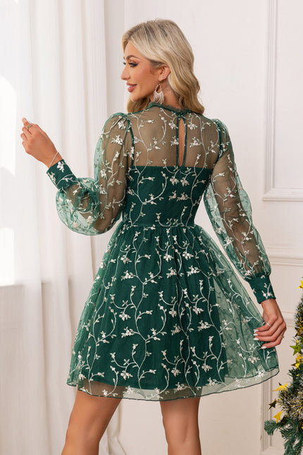 Robe Chic Émeraude Florale - gallery 1