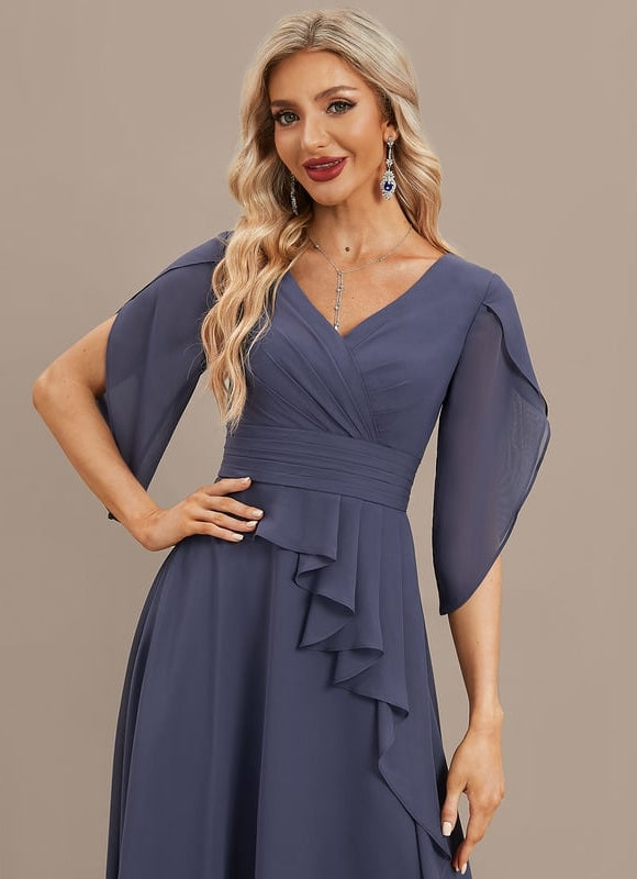 Robe Chic Plissée Sombre - gallery 4