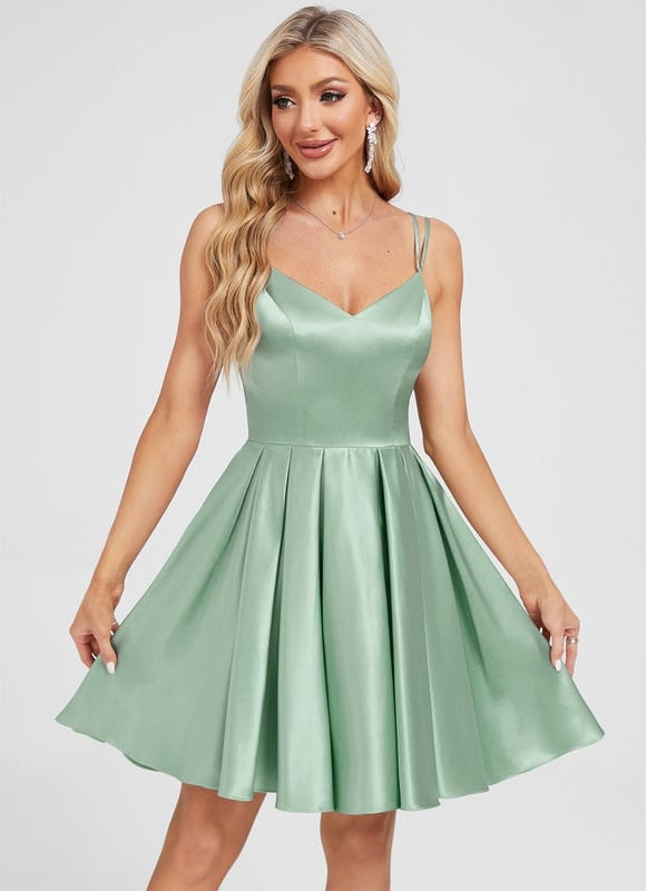 Robe Chic Courte Vert Pastel