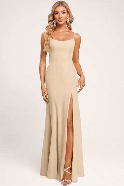 Robe Chic Satinée Beige - gallery 4