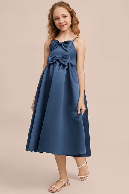 Robe Chic Satin Bleu Élégant - gallery 5