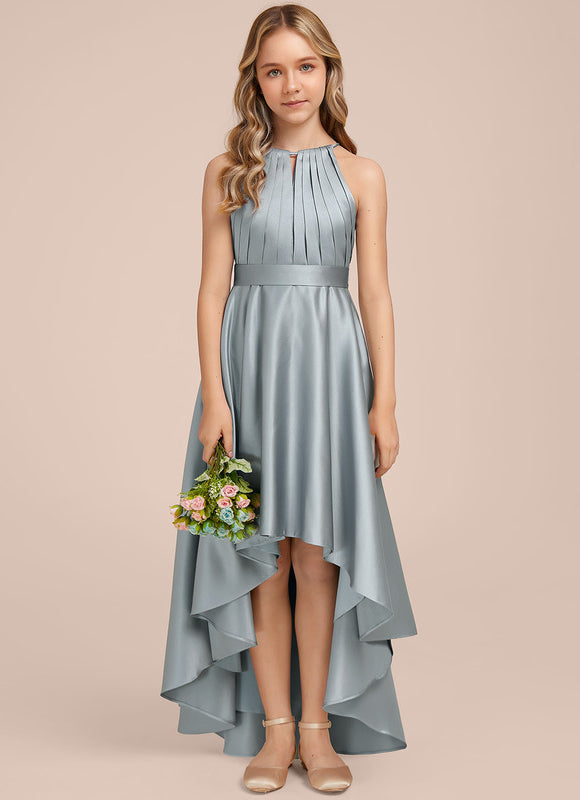 Robe Chic Satin Asymétrique Bleu
