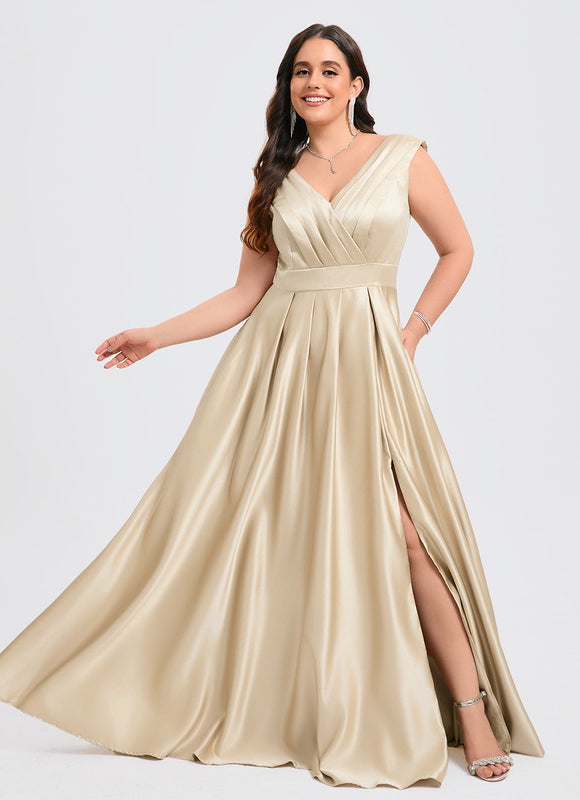 Robe Chic Satinée Rose Pâle - gallery 6