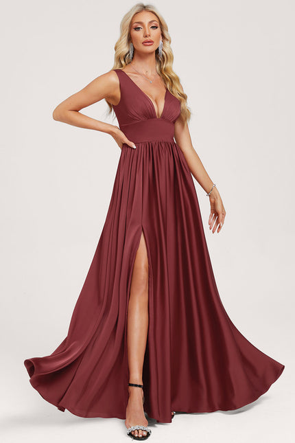 Robe Chic Bordeau Satinée - gallery 2