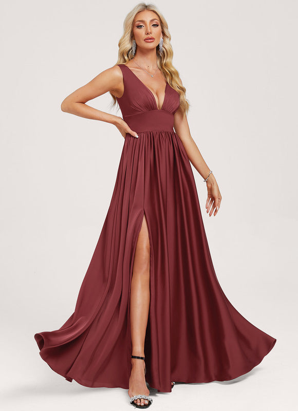 Robe Chic Bordeau Satinée - gallery 2