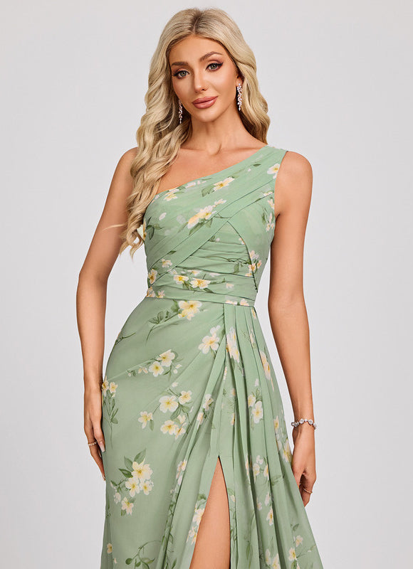 Robe Chic Asymétrique Beige - gallery 4