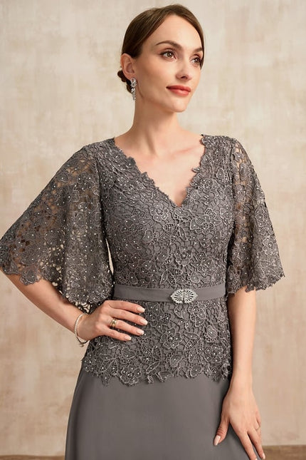 Robe Chic Élégante Grise - gallery 6