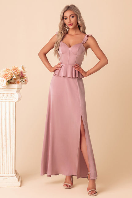 Robe Chic Peplum Satinée