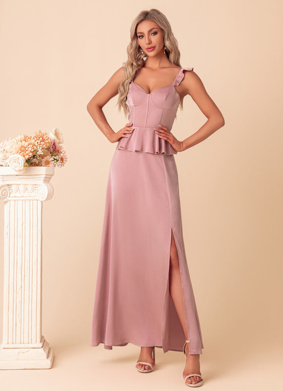 Robe Chic Peplum Satinée