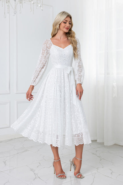 Robe Chic Midi Dentelle Élégante - gallery 3